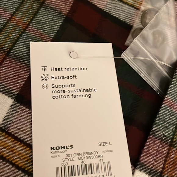 Croft & Barrow Men’s Flannel Shirt NWT - Picture 7 of 8